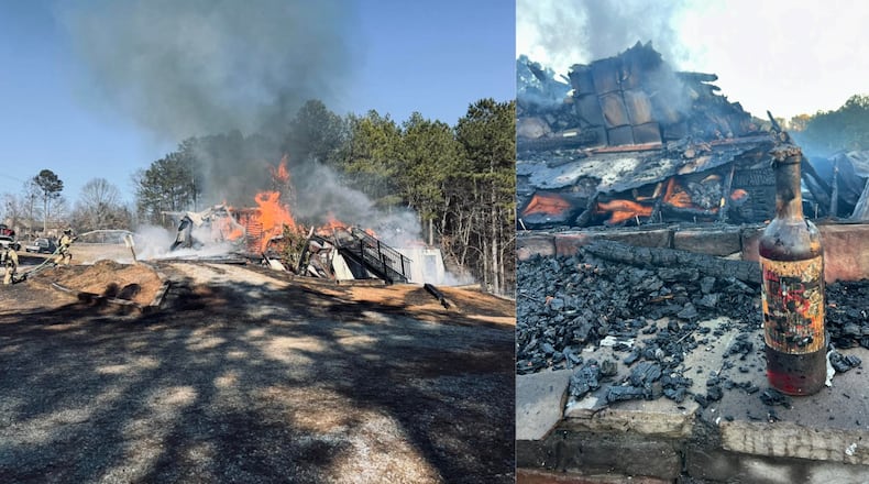 The blaze devastated the three-story building where wine was stored at Sweet Acre Farms in Hall County.