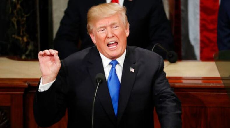 President Donald Trump delivers his State of the Union address to a joint session of Congress on Capitol Hill. (AP)