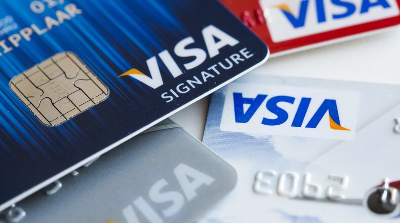 An assortment of Visa “chip” or “smart” cards. Home Depot is suing Visa and Mastercard, saying they’re charging too much for cards that are inadequate to thwart billions of dollars of credit card fraud. Photo Credit: Kristoffer Tripplaar/ Sipa USA