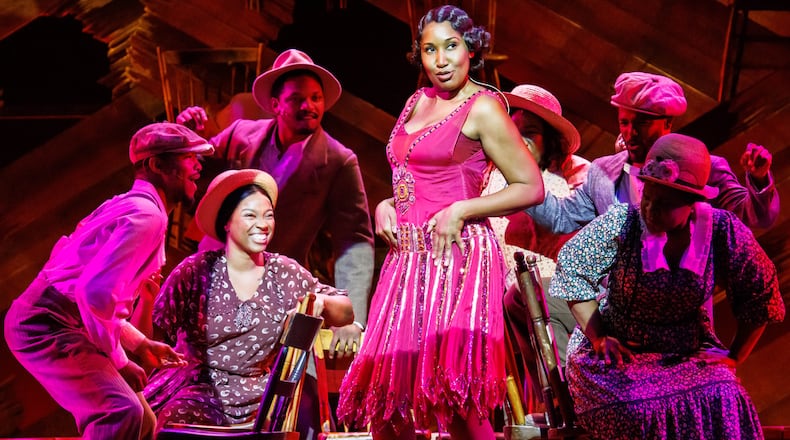 City Springs Theatre's musical production of “The Color Purple,” featuring Safiya Fredericks (center), continues through May 22 at the Sandy Springs Performing Arts Center.
Courtesy of Ben Rose