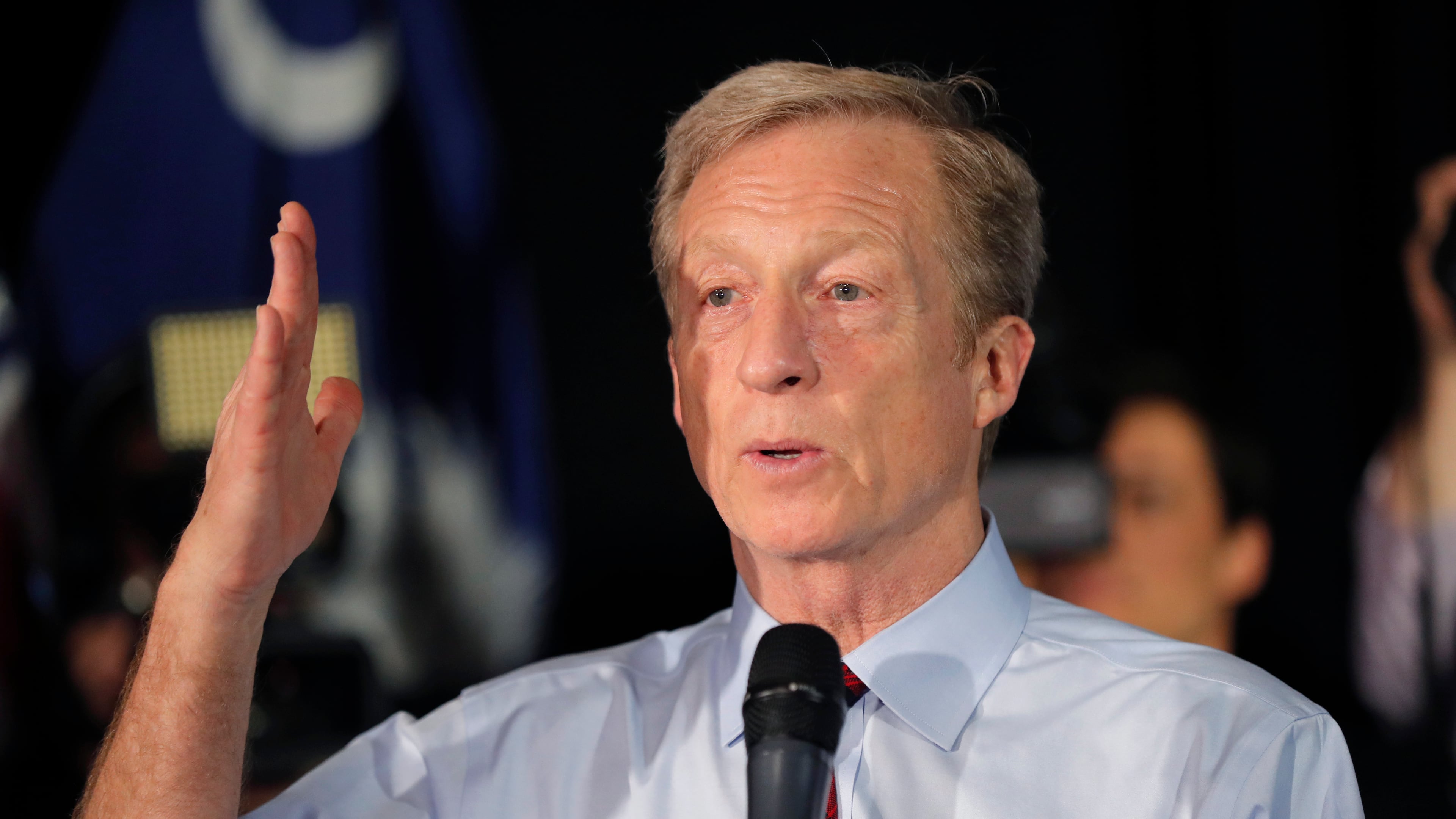 FILE - Democratic presidential candidate Tom Steyer speaks at a campaign event in Myrtle Beach, S.C., Feb. 26, 2020. (AP Photo/Gerald Herbert, file)