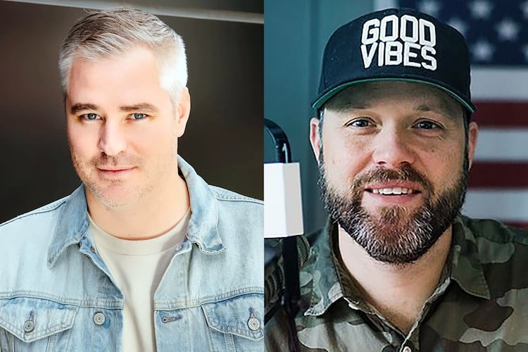 Jeremy "Otis" Maher (right), who lost his job last month at 94.9/The Bull and Power 105.3, and Brian Moote, who picked up an afternoon slot at Star 94, were morning show hosts at The Bull from 2022 to 2024. (Courtesy)