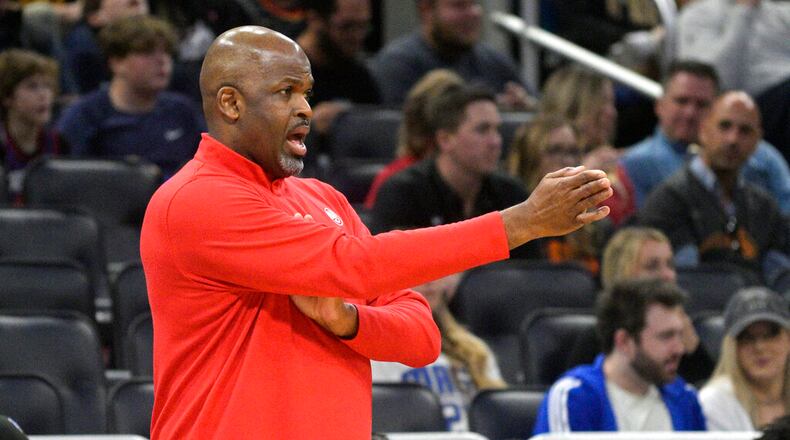 Hawks coach Nate McMillan and his players returned from the All-Star break recharged. (AP Photo/Phelan M. Ebenhack)