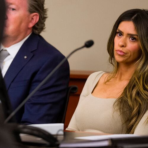 Taylor Frankie Paul appears in Third District Court for a hearing regarding protective orders between her and her former partner Dakota Mortensen in Salt Lake City, Thursday, April 30, 2026. (Bethany Baker/The Salt Lake Tribune via AP, Pool)
