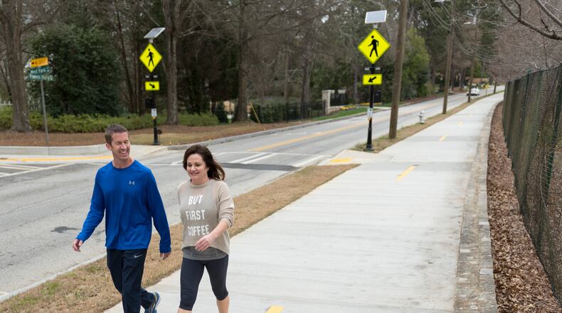 Livable Buckhead kicked off its monthlong walking challenge, dubbed buckheadWALKS!, to get residents and commuters energized about health and wellness. Liveable Buckhead is an on profit that promotes healthy living among residents.  (DAVID BARNES / SPECIAL)