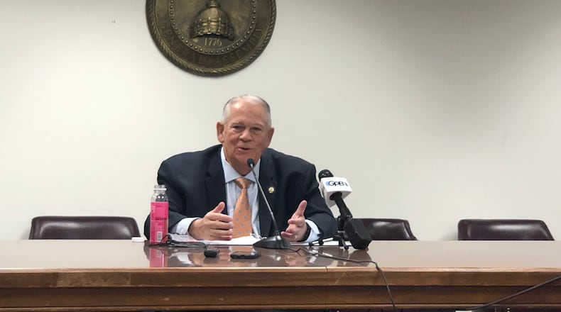 Georgia House Speaker David Ralston speaks to the media about his priorities for the 2022 session of the General Assembly during a media briefing on Thursday. MARK NIESSE / MARK.NIESSE@AJC.COM