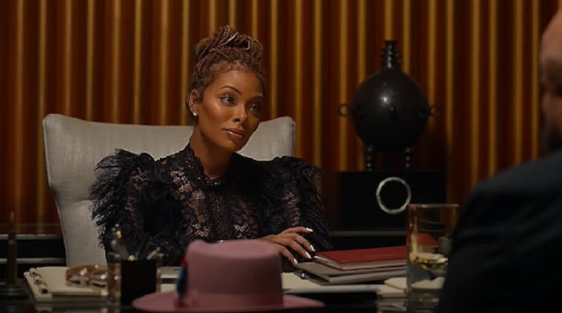 Eva Marcille stars in BET+'s "All the Queen's Men," a drama where she plays Marilyn "Madam" Deville, owner of Eden, a high-end male exotic dancing club. BET+