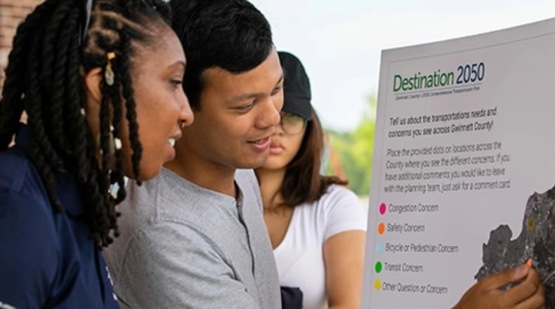 Gwinnett Department of Transportation will conduct two remaining Destination 2050 Comprehensive Transportation Plan open houses this month. COURTESY GWINNETT DOT