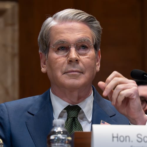 Treasury Secretary Scott Bessent testifies on his agency's proposed budget estimates for fiscal year 2027 at a Senate Appropriation subcommittee, at the Capitol in Washington, Wednesday, April 22, 2026. (AP Photo/J. Scott Applewhite)