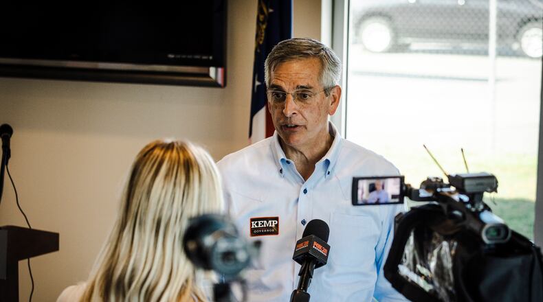 FILE — Brad Raffensperger, Georgia’s secretary of state, speaks to a reporter in Savannah, Ga., on Nov. 7, 2022. Raffensperger says there will be a debate next year over potential changes to Georgia’s runoff laws and procedures.  (Audra Melton/The New York Times)