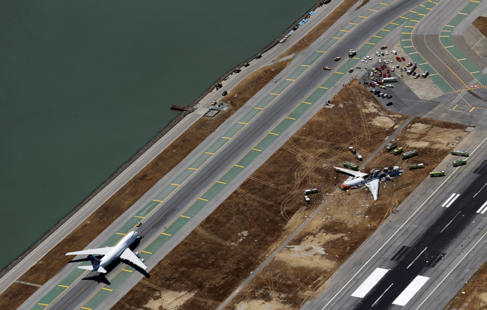 Aftermath of fiery plane crash at SFO
