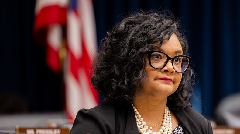 U.S. Rep. Nikema Williams, who is also chair of the state Democratic Party, is among the top state Democrats who continue to support President Joe Biden's position on the party ticket. “My president didn’t do a great job on Thursday night, but what he has done is a damn good job as president for the past 3 1/2 years,” she said recently on "Politically Georgia." (Nathan Posner for The Atlanta Journal-Constitution)