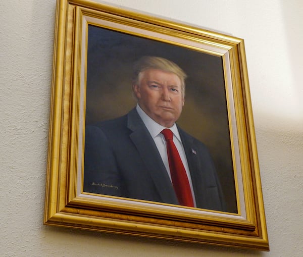 The Donald Trump portrait at the Colorado Capitol on Thursday, Aug. 1, 2019. (Jesse Paul/Colorado Sun/ZUMA Press Wire/TNS)