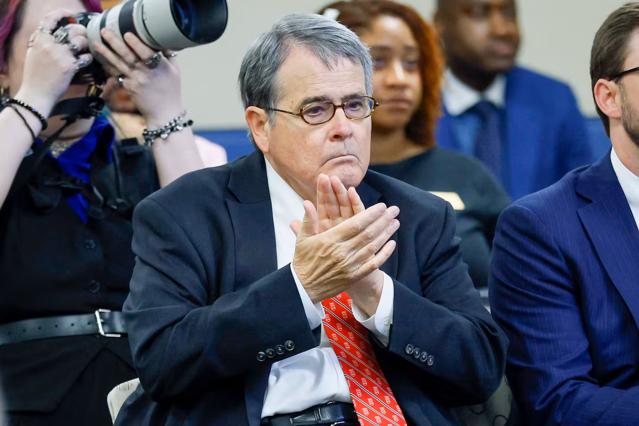 University of Georgia President Jere W. Morehead applauds during the Board of Regents meeting on Tuesday, May 12, 2026. (Miguel Martinez/AJC)