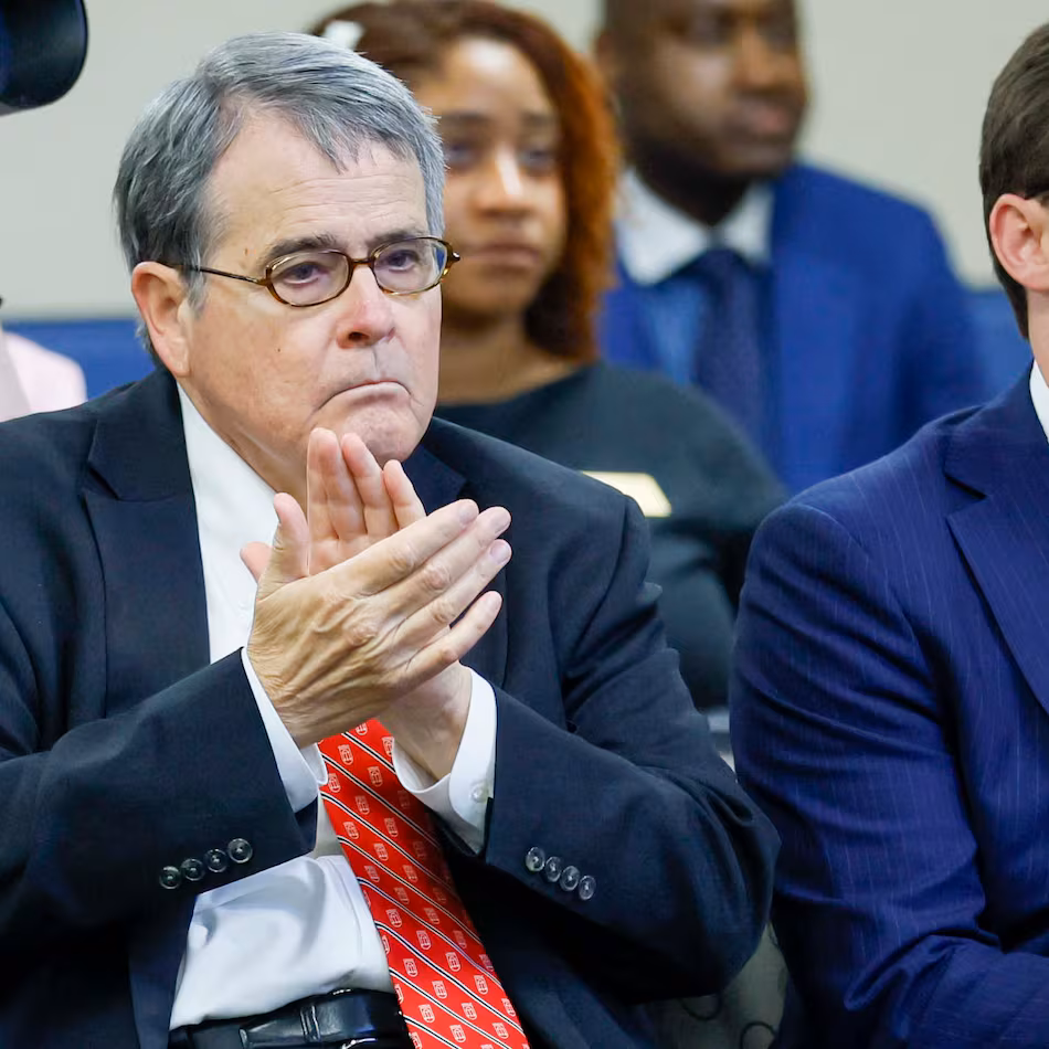 University of Georgia President Jere W. Morehead applauds during the Board of Regents meeting on Tuesday, May 12, 2026. (Miguel Martinez/AJC)
