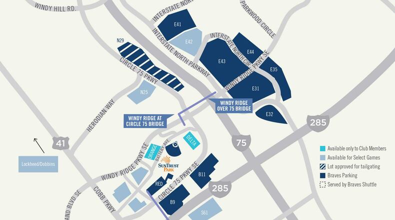 Here's the parking map you'll need to see the Atlanta Braves during this NLDS run.