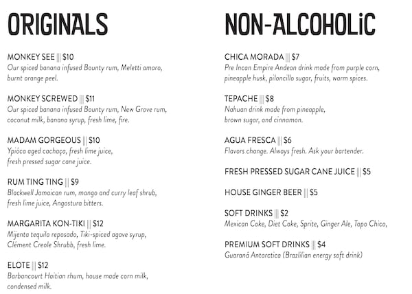 The menu for Mambo Zombi