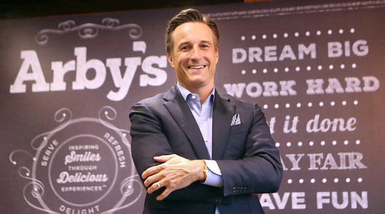 Arby’s CEO Paul Brown poses for a portrait in the lobby at the company headquarters on Tuesday, Nov. 29, 2016, in Atlanta. CURTIS COMPTON/CCOMPTON@AJC.COM