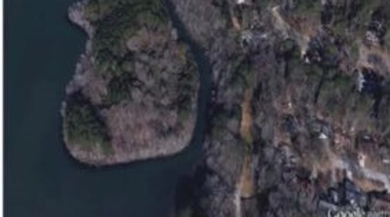 A plan to build a bridge and a park on Lake Peachtree’s “Snake Island” is causing concern for nearby residents. Courtesy Peachtree City