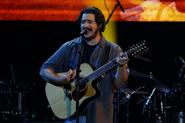 Eagles guitarist and singer Deacon Frey (Glenn Frey's son) nailed “Peaceful Easy Feeling” and “Already Gone.”  (Miguel Martinez/AJC)