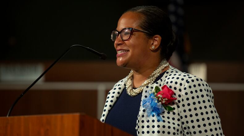 DeKalb County School District superintendent Cheryl Watson-Harris speaks at her installment ceremony in July, 2020. She was fired from her job on April 26, 2022. (REBECCA WRIGHT FOR THE ATLANTA JOURNAL-CONSTITUTION)