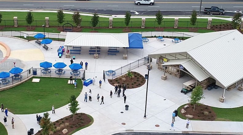 The Elizabeth Porter Park’s Sprayground will open for the season on May 1. Beginning May 18, rentals will be available for the park’s sprayground and party pavilion. (Courtesy of Marietta)