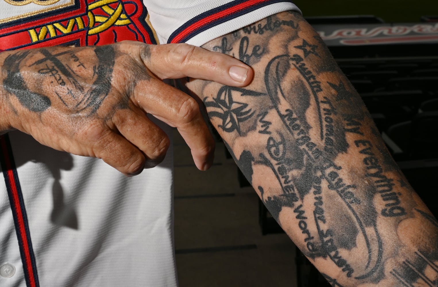 Steve Disney and his Braves tattoos