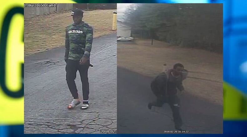The suspects were recorded on several video cameras entering Country Squire Apartments just after 4 p.m. Tuesday.