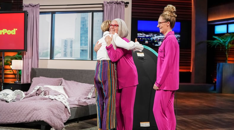 SHARK TANK - "1108" - A mother-daughter duo from Atlanta, Georgia, introduce the Sharks to their baby product that makes baby-travel less stressful by helping them sleep more restful. An entrepreneur from Mount Pleasant, Utah, introduces his cold-weather clothing line that keeps you warm, even when wet. While entrepreneurs from Happy Valley, Oregon, hope their portable transportation device will become the next multimillion-dollar hit. Finally, an entrepreneur from South Murrysville, Pennsylvania, pitches his genius innovation in window screens on "Shark Tank," SUNDAY, JAN. 5 (9:00-10:00 p.m. EST), on ABC. (ABC/Eric McCandless) LOU CHILDS, KATY MALLORY