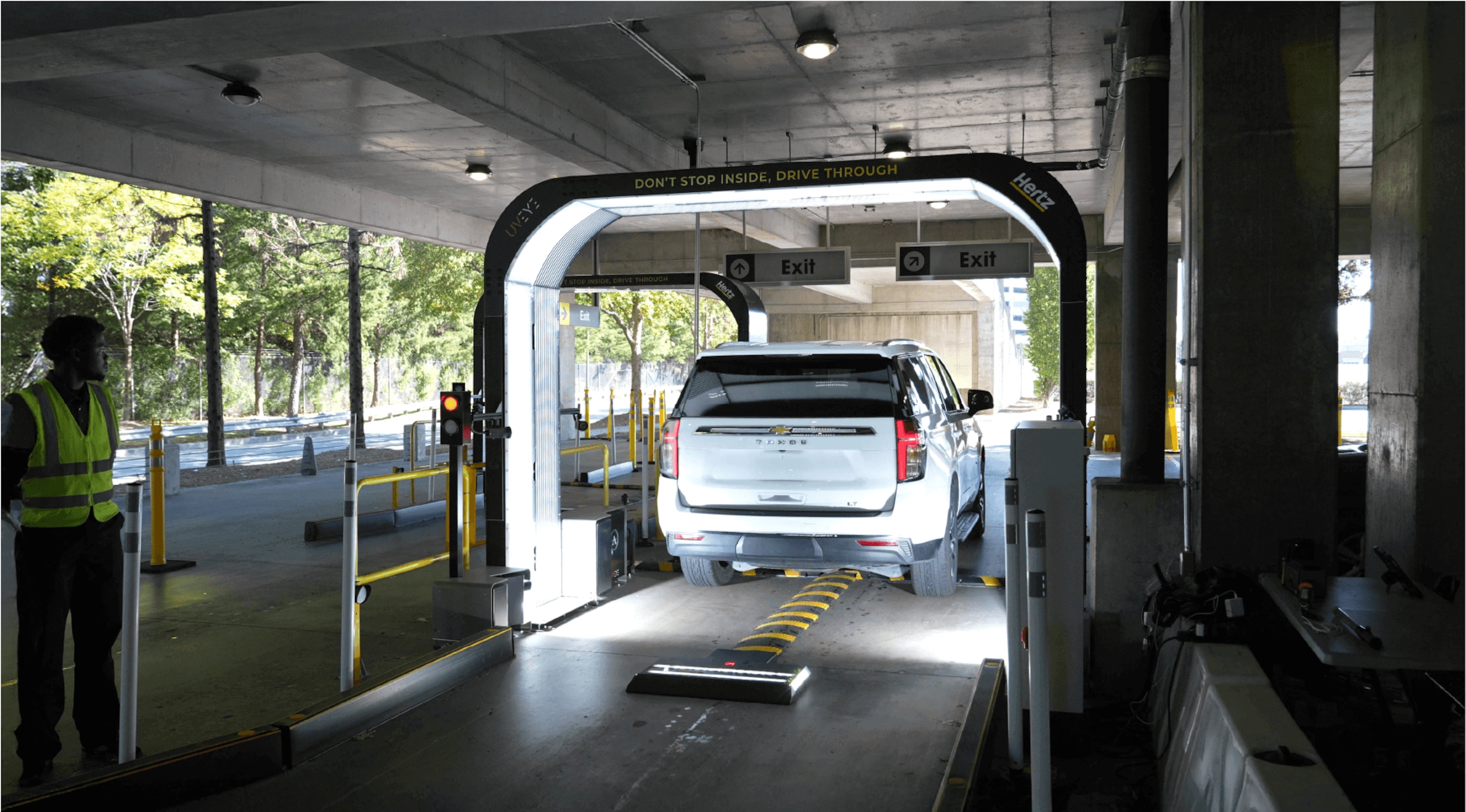 UVeye AI-driven inspection systems are being used by Hertz at Hartsfield-Jackson Atlanta International Airport, with more deployments to come at other airport Hertz locations around the country. (Courtesy of UVeye)