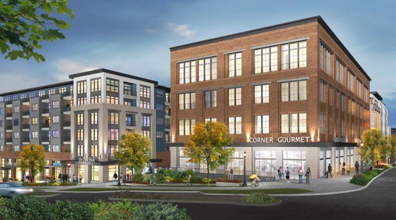 The most current rendition of Cousins Properties proposed mixed-use project at 120 West Trinity Place in Decatur. That is Commerce Drive to the right. Courtesy of Cousins Properties.