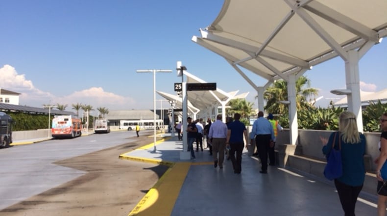 Fulton County officials recently traveled to Los Angeles to tour the bus rapid transit system. L.A. Metro’s El Monte Station, a two-story facility with 29 bus bays, shows what a bus rapid transit station can look like.
