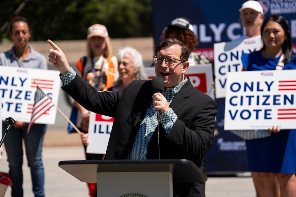 Georgia GOP Chair Josh McKoon spoke at a Tea Party Patriots Action rally outside of the Capitol in Atlanta on Wednesday.