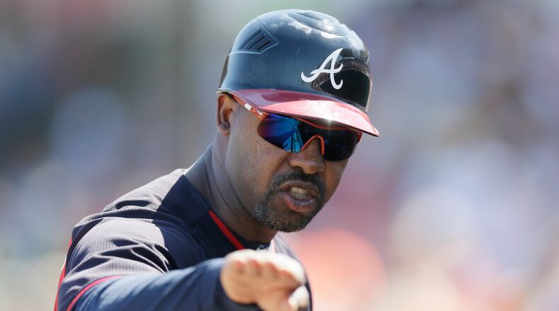 Former Braves third-base coach Bo Porter will run a special camp for unsigned free agents beginning next week in Bradenton, Fla. (AP Photo/Carlos Osorio)