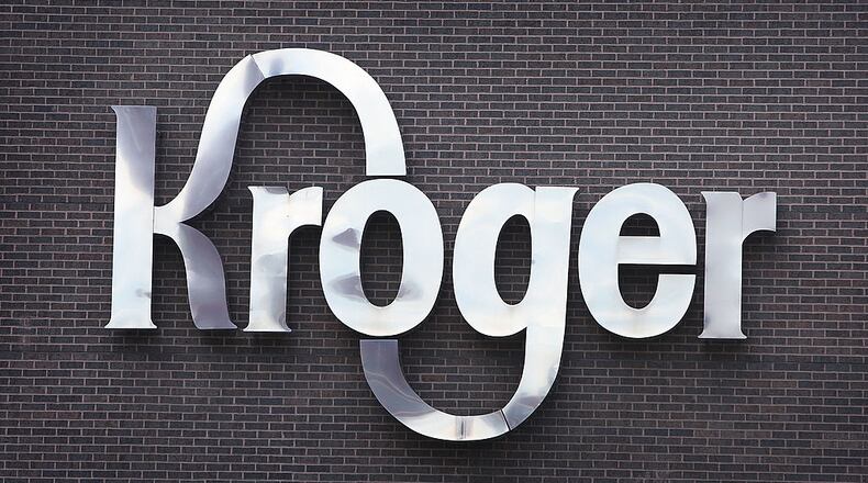 CINCINNATI - JULY 15:  A sign identifies the Kroger Co. corporate headquarters July 15, 2008 in downtown Cincinnati, Ohio. Kroger is one of the nation's largest grocery retailers, with fiscal 2007 sales of over $70 billion.  (Photo by Scott Olson/Getty Images)