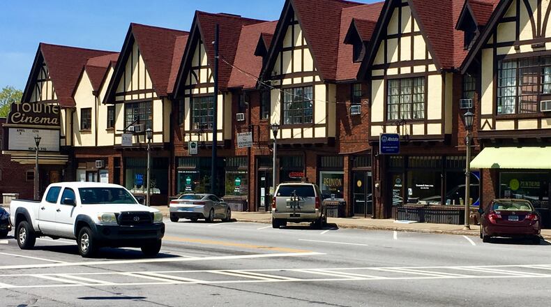 Avondale Estates’ Tudor Village in downtown. Part of the Downtown Development Authority’s newly-acquired reponsibility is marketing downtown. The Tudor Village building, constructed in 1924, had a shortage of tenants for a number of years, but is now 98 percent full with only one second-floor vacancy. Bill Banks file photo for the AJC