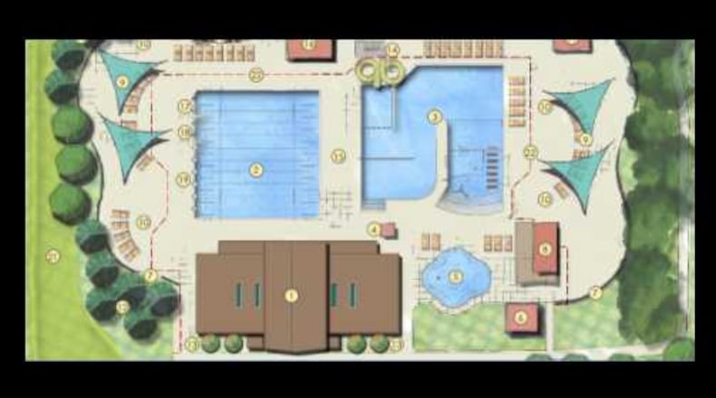 This rendering shows what the public pool facility at Wills Park will look like after rennovations.
