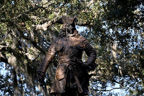 A monument to James Oglethorpe in Savannah, the British colonial outpost he founded in 1733. (Hyosub Shin/AJC)