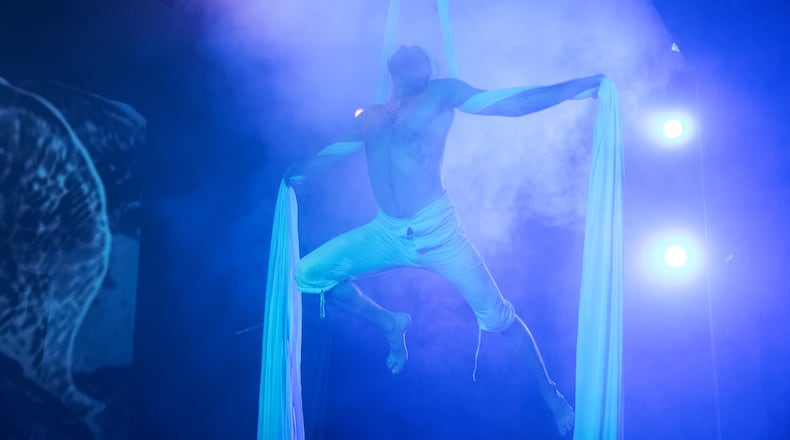 Kevin Roost portrays Lawrence Talbot, an American werewolf in London, in Havoc Movement's "Wolfman" at Windmill Arts in East Point. (Photo by Nicholas Tycho Reed)