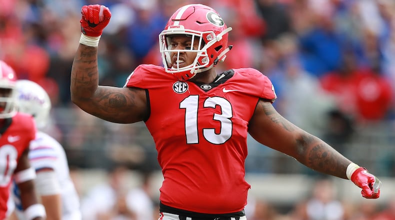 Georgia defensive end Jonathan Ledbetter. (AJC file photo/Curtis Compton)