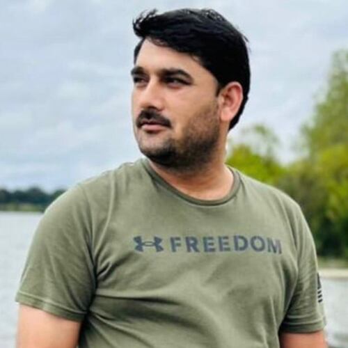 Afghan national Mohammad Nazeer Paktiawal, who died in the custody of Immigration and Customs Enforcement on March 14, is pictured in this undated family photo after resettling in Richardson, Texas. (Paktiawal family photo via AfghanEvac via AP)
