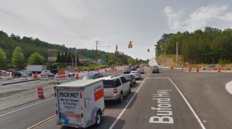 Traffic will shift along three-mile stretch of State Route 20 due to widening project in Suwanee, Cumming. Google Maps