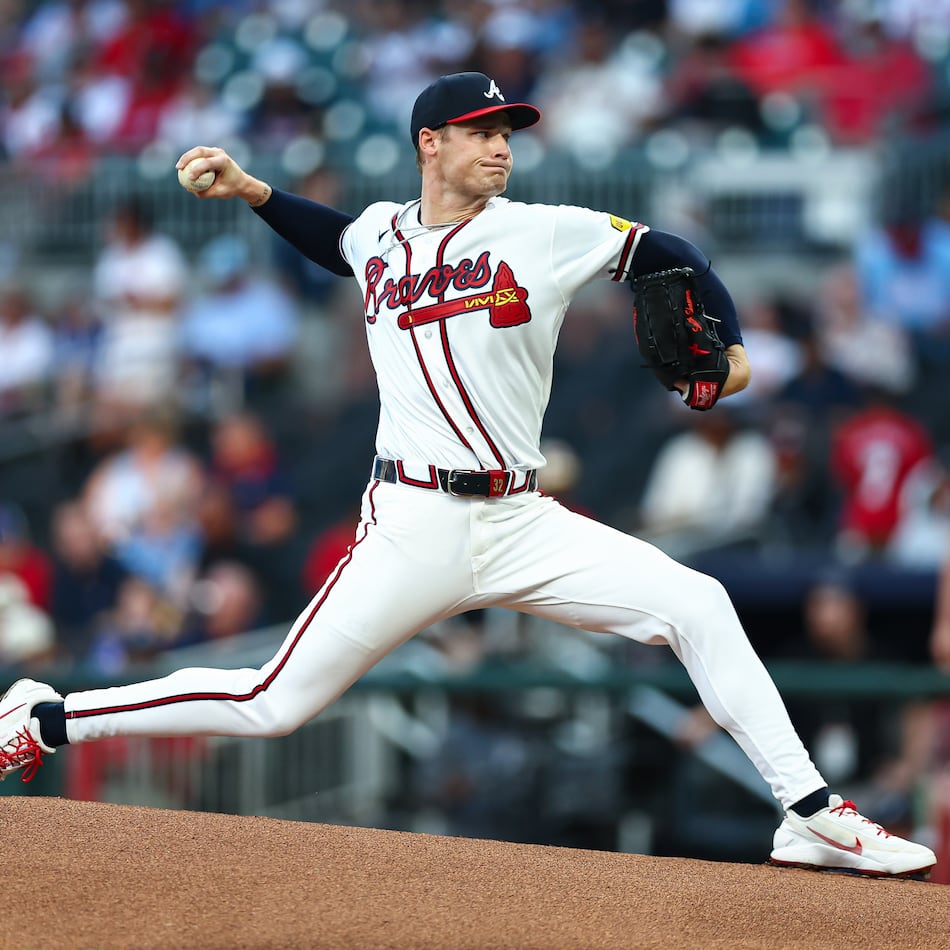 Atlanta Braves pitcher AJ Smith-Shawver delivers in the first inning of a baseball game against the Tampa Bay Rays, Tuesday, Sept. 8, 2026, in Atlanta. (AP Photo/Colin Hubbard)