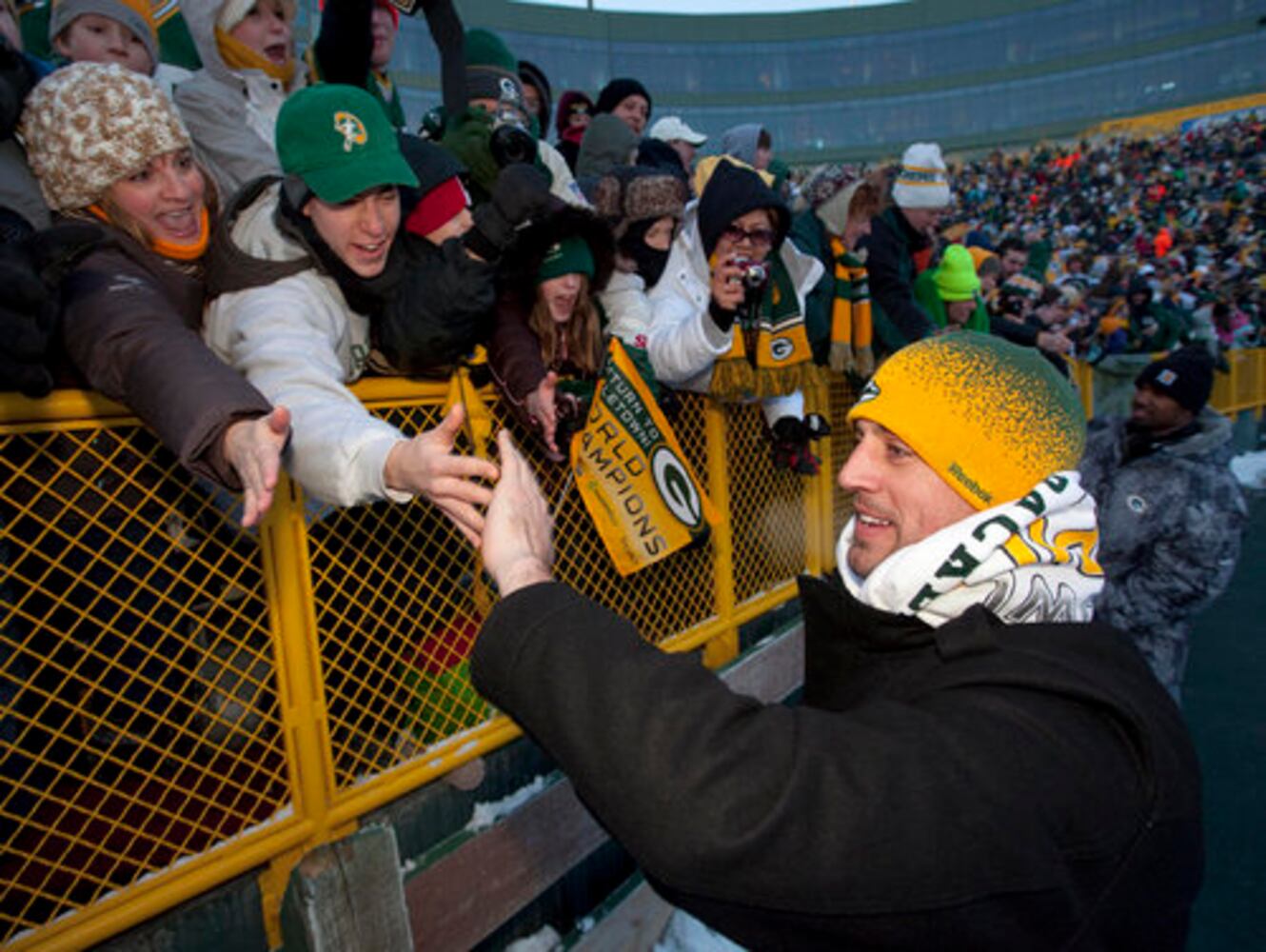 Green Bay Packers fans celebrate Super Bowl win