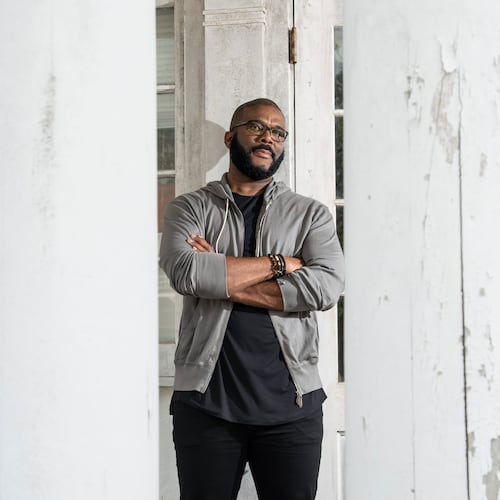 Portrait of Tyler Perry at Tyler Perry Studios on Thursday, Sept. 26, 2019. (Hyosub Shin/AJC)