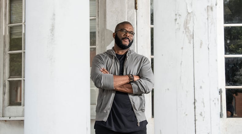 Portrait of Tyler Perry at Tyler Perry Studios on Thursday, Sept. 26, 2019. (Hyosub Shin/AJC)