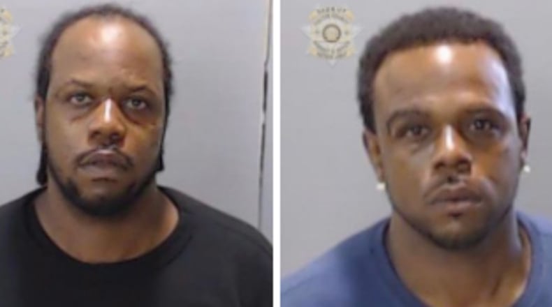 Eric Lee Gibson (left) and Edmund Belford Gibson III were arrested this week on charges tied to a May 2021 shooting death on Ga. 400.