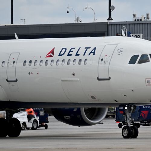 A Delta plane at Hartsfield-Jackson Atlanta International Airport on Thursday, May 28, 2026, in Atlanta. (Hyosub Shin/AJC)