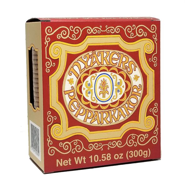 Nyakers Gingersnaps are made in Sweden and flavored with ginger, cinnamon and cloves.