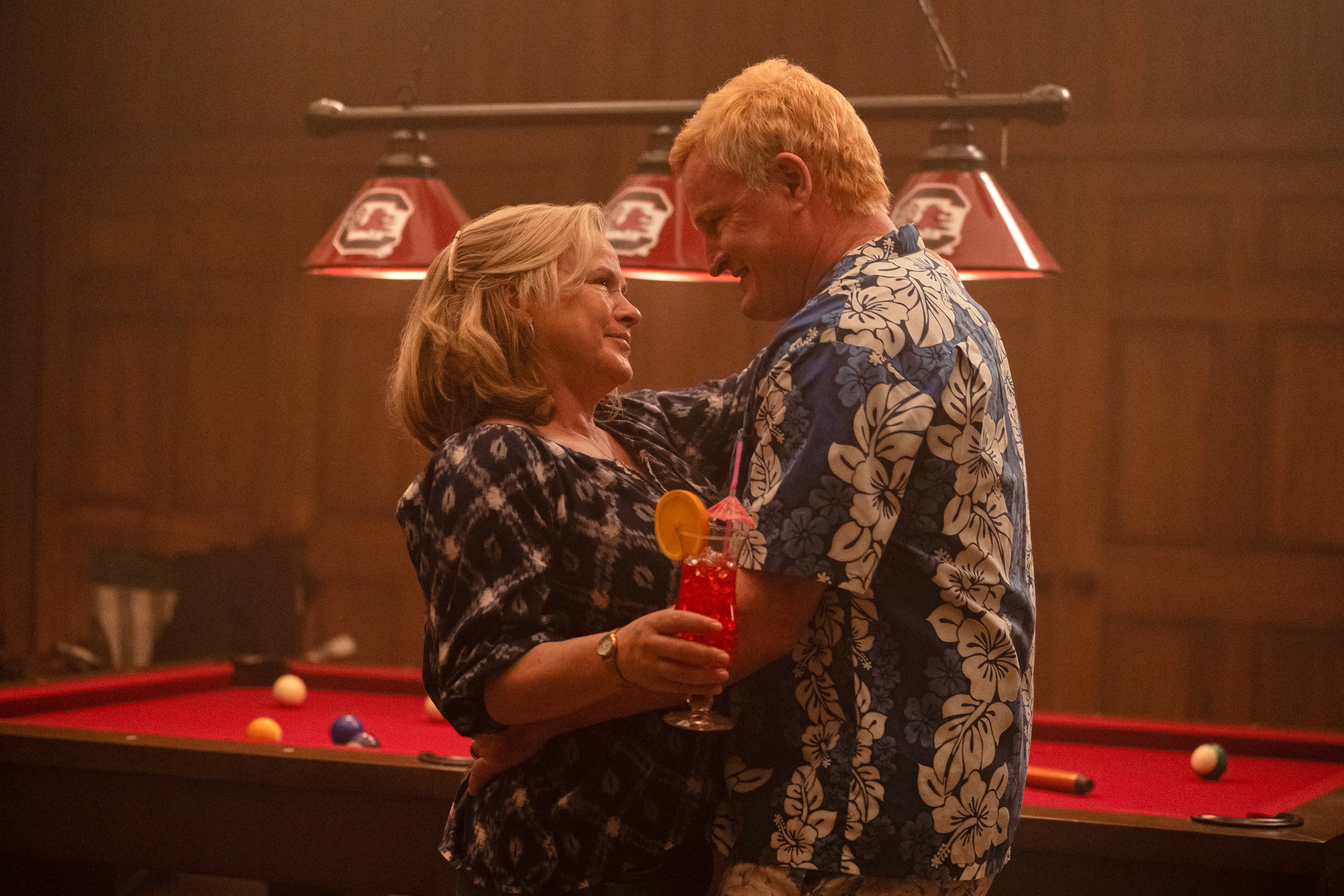 Patricia Arquette, left, and Jason Clarke star as Maggie and Alex Murdaugh in the limited series "Murdaugh: Death in the Family." (Daniel Delgado Jr./Hulu via AP)